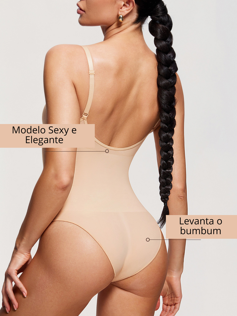 Body Modelador Suit Shapewear Premium Tanga Intermediária Confort