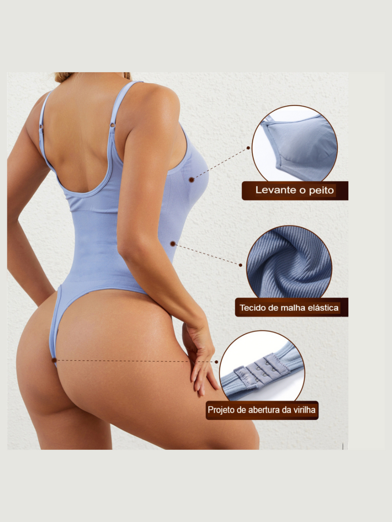 Body Modelador Suit Slim Shape - Tanga Fio ( Compre 1 leve 2 )