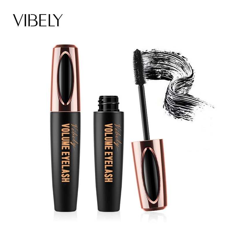 VIBELY Máscara de Cílios 4D Extensão de Volume de Rímel Impermeável Durável Alongamento Curling Grosso Black Lash